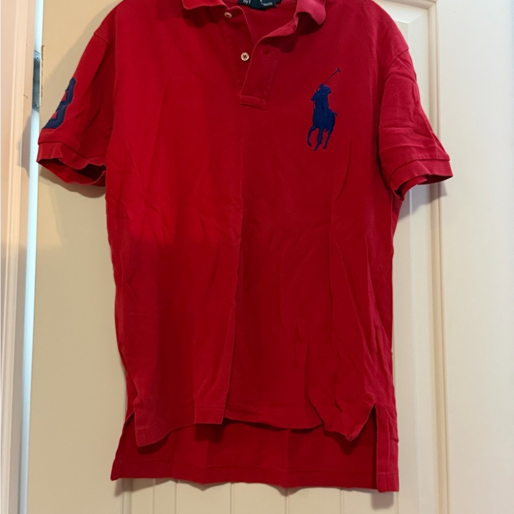 Polo by Ralph Lauren Red Polo Shirt with Blue Logo